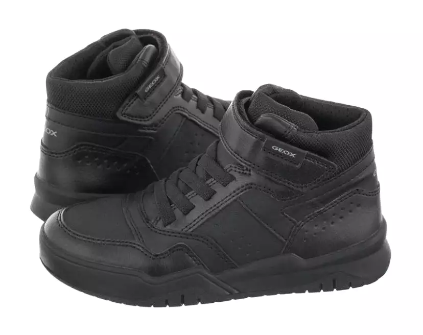 Geox J Perth Black Hightop Boys Sneakers