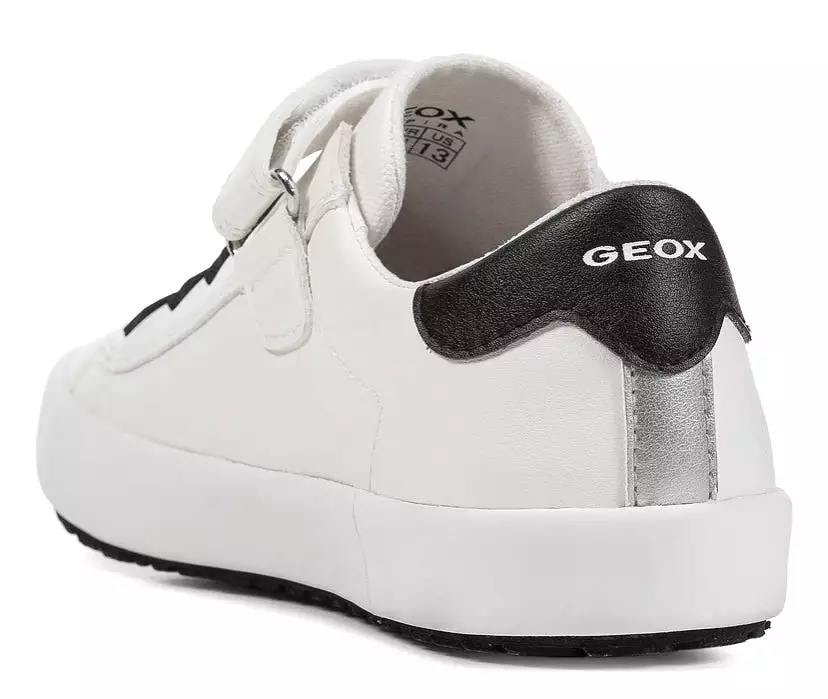 Geox Kilwi Glitter Star Velcro White Black Sneakers