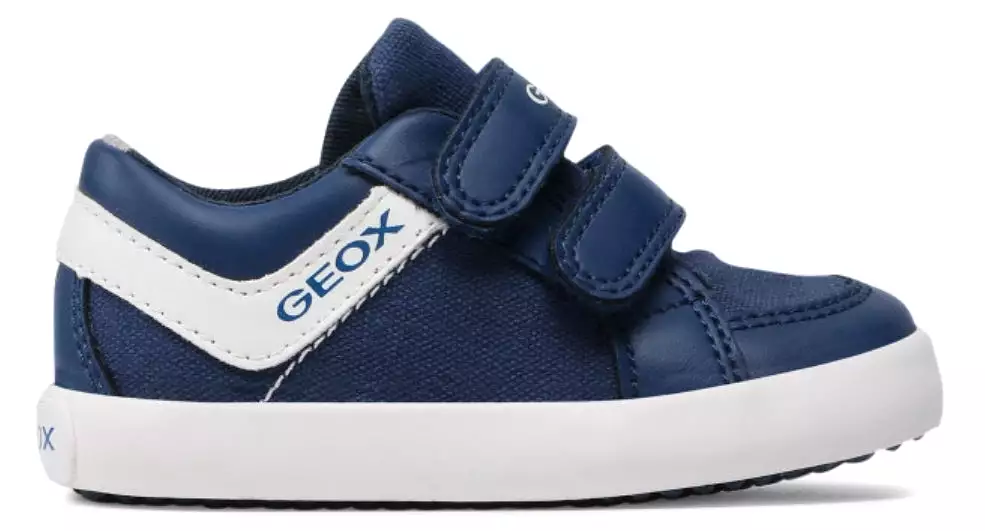 Geox Navy White Baby Boys Velcro Sneakers