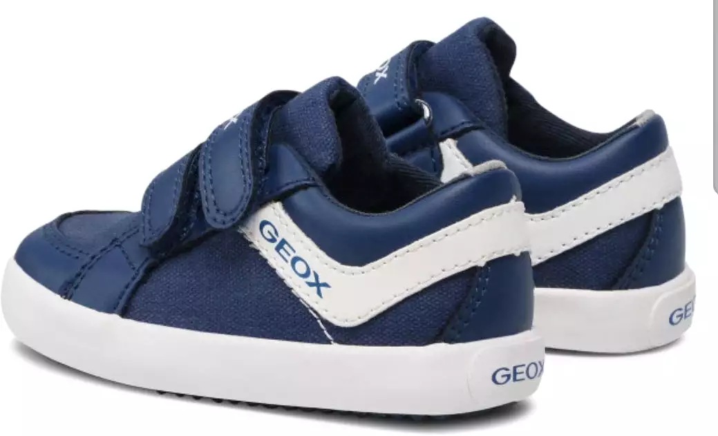 Geox Navy White Baby Boys Velcro Sneakers