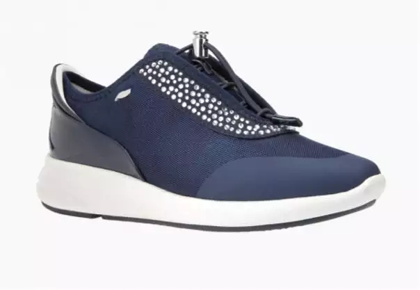 Geox Ophira Navy Breathable Design Ladies Platform Sneakers