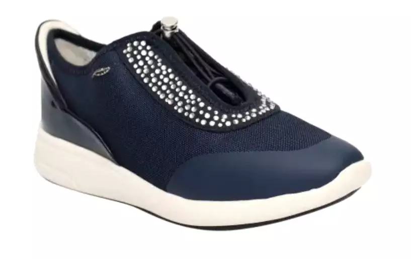 Geox Ophira Navy Breathable Design Ladies Platform Sneakers