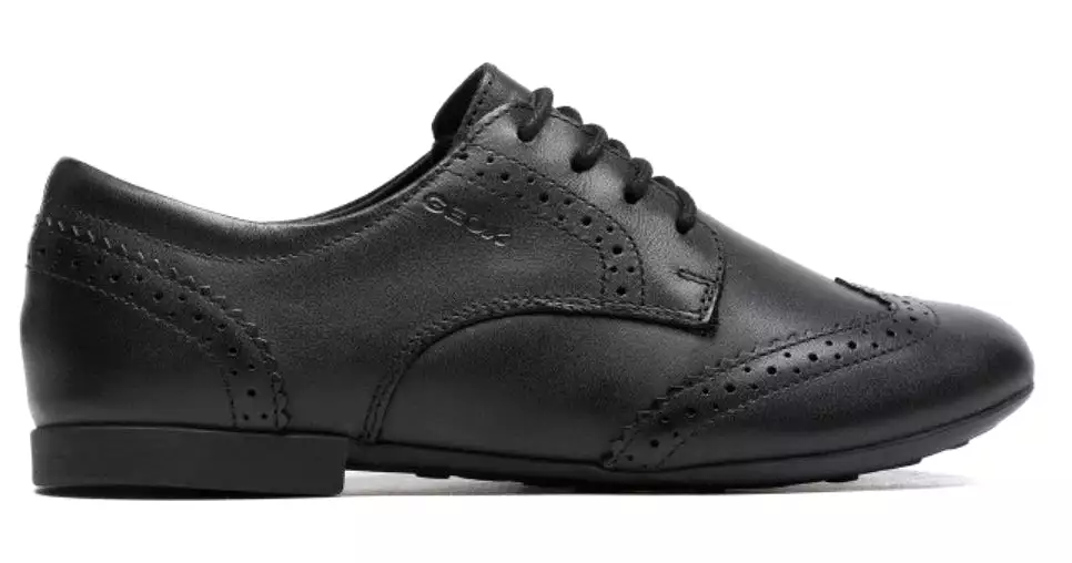 Geox Plie Black Leather Design Dress Shoes