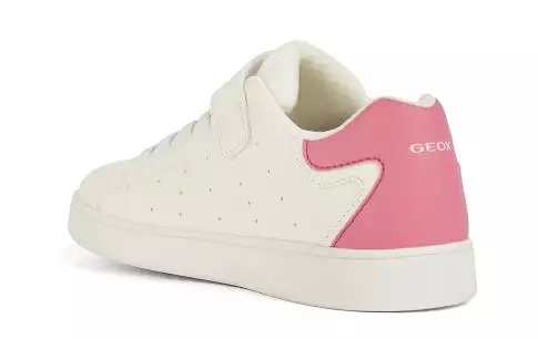 Geox White Fuchsia Eclyper Velcro Sneakers