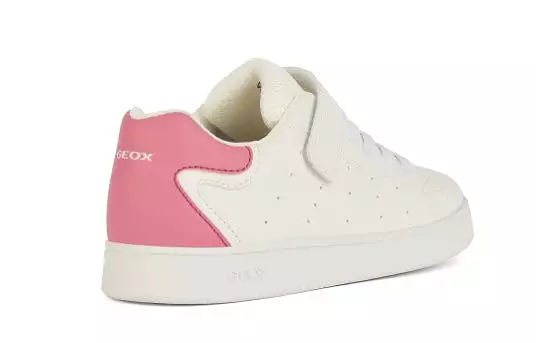 Geox White Fuchsia Eclyper Velcro Sneakers