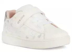 Geox White Silver Design Eclyper Velcro Sneakers