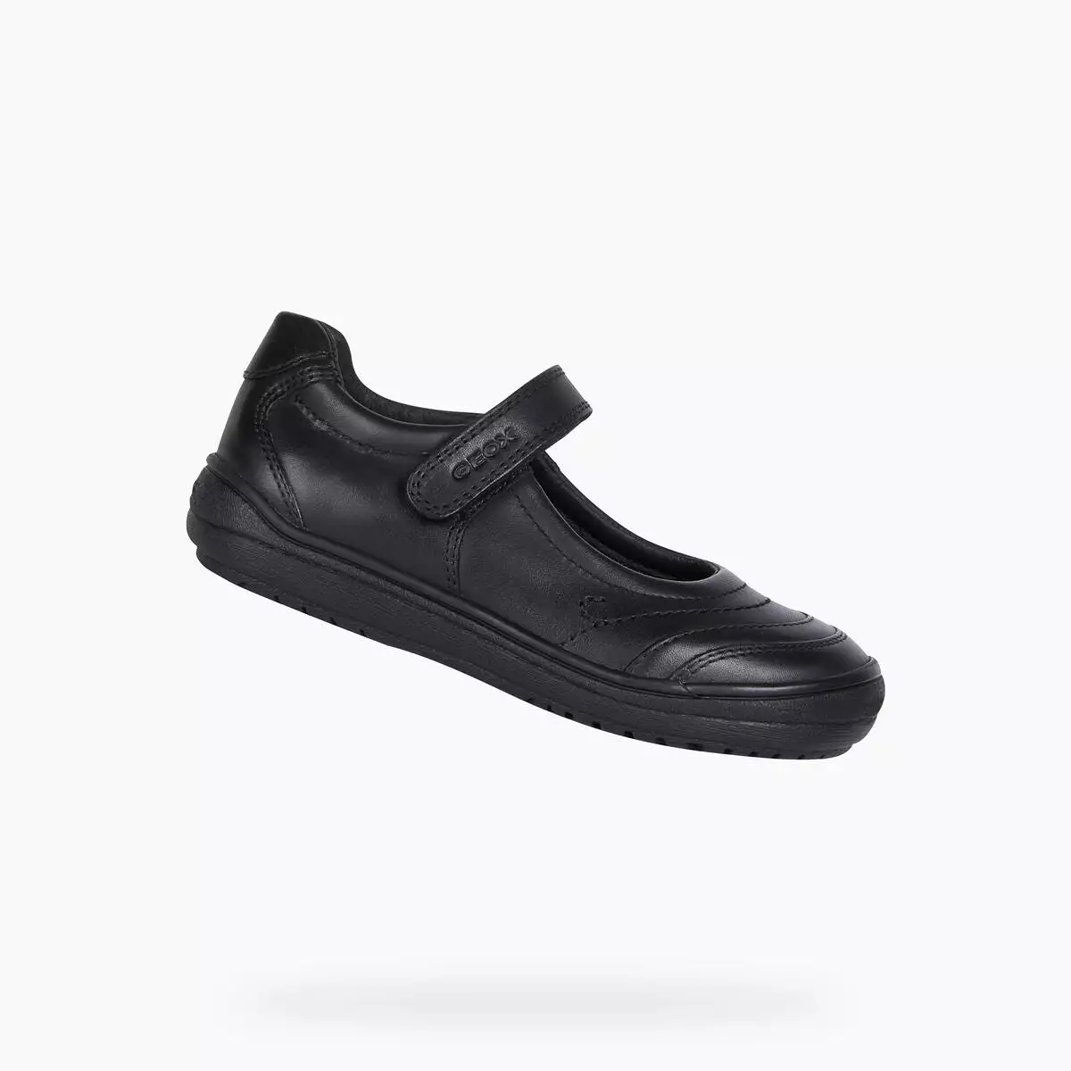 Girls Geox School Shoes Black Strap Hadriel