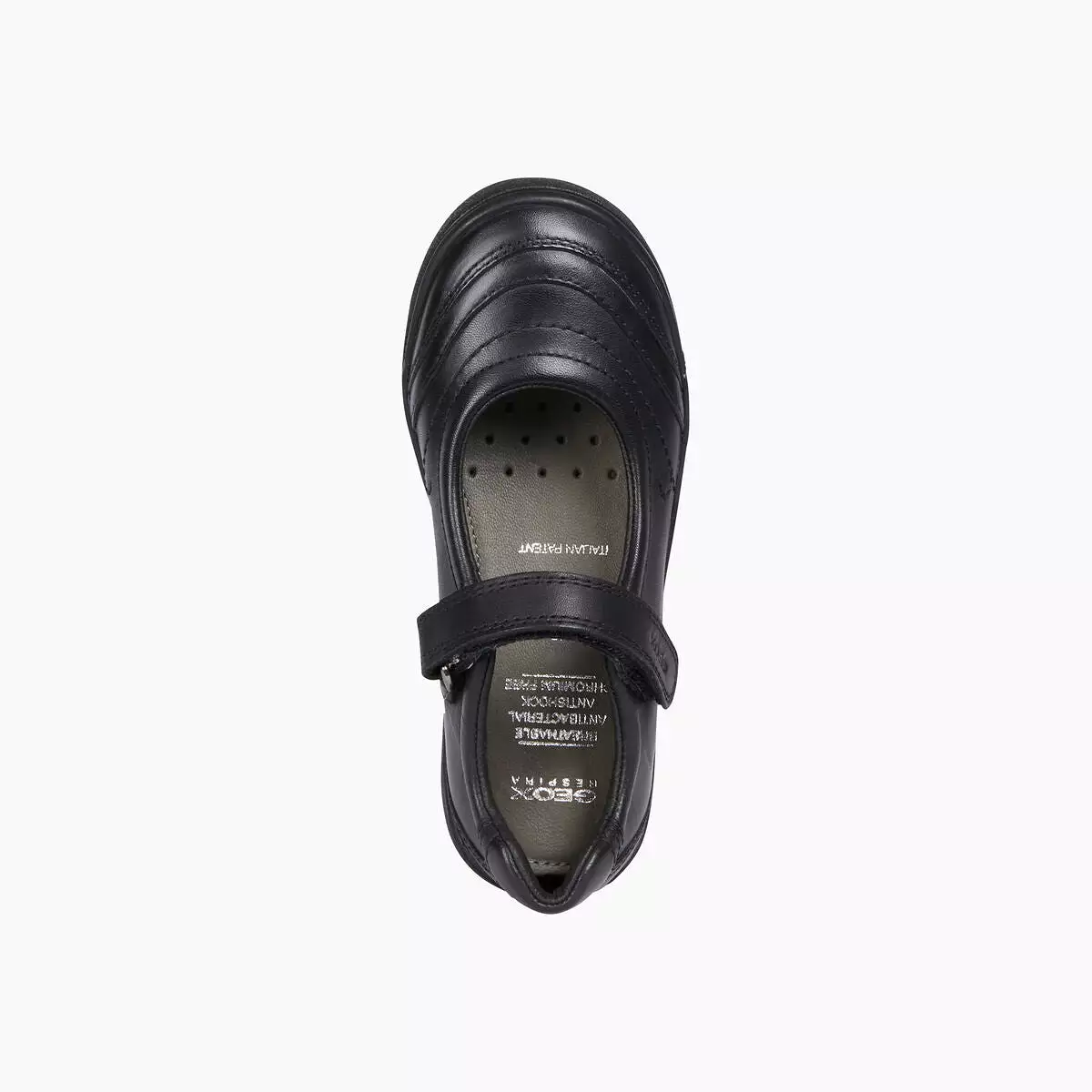 Girls Geox School Shoes Black Strap Hadriel