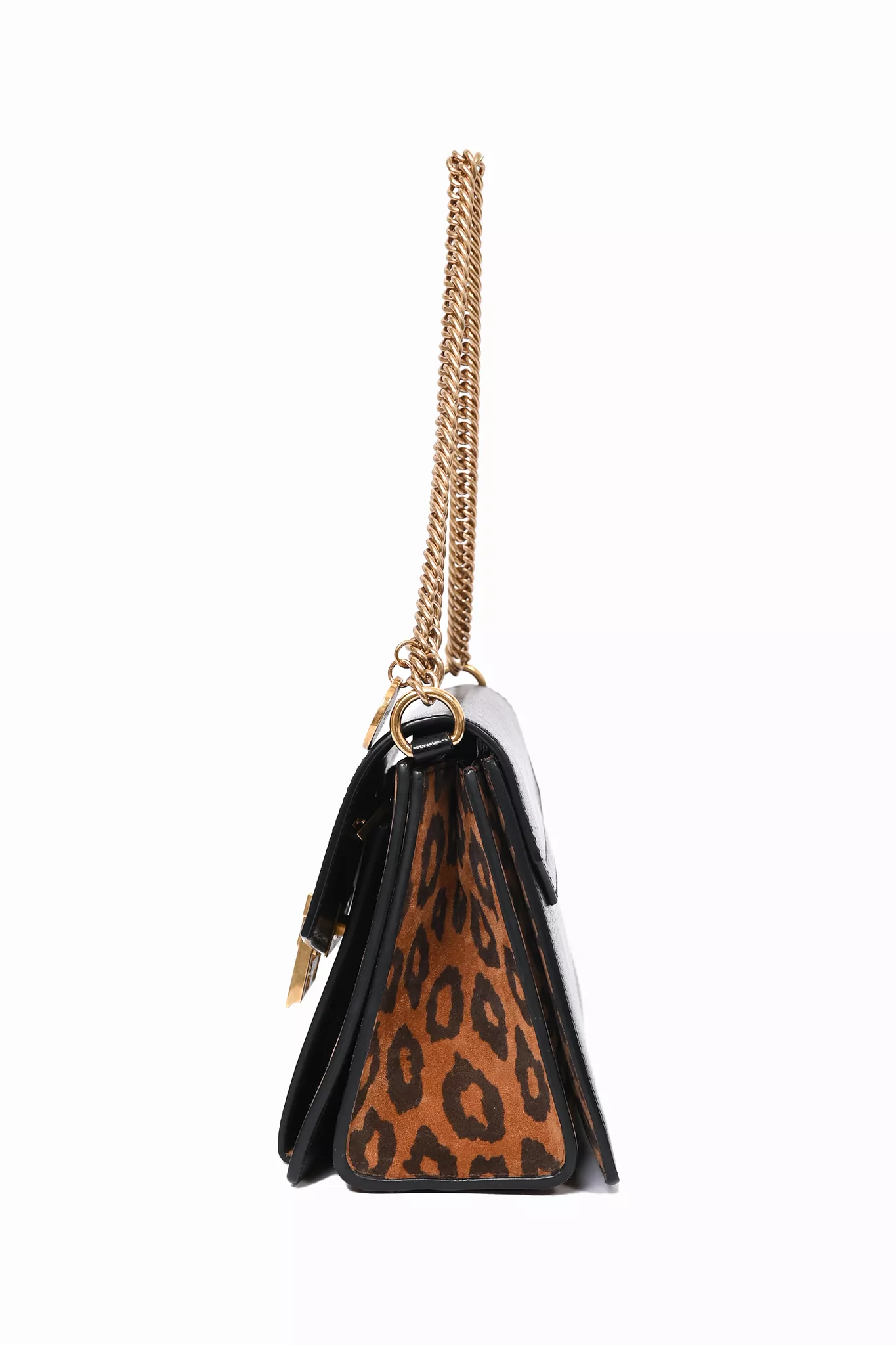 Givenchy Black Leather/Leopard 'GV3' Crossbody