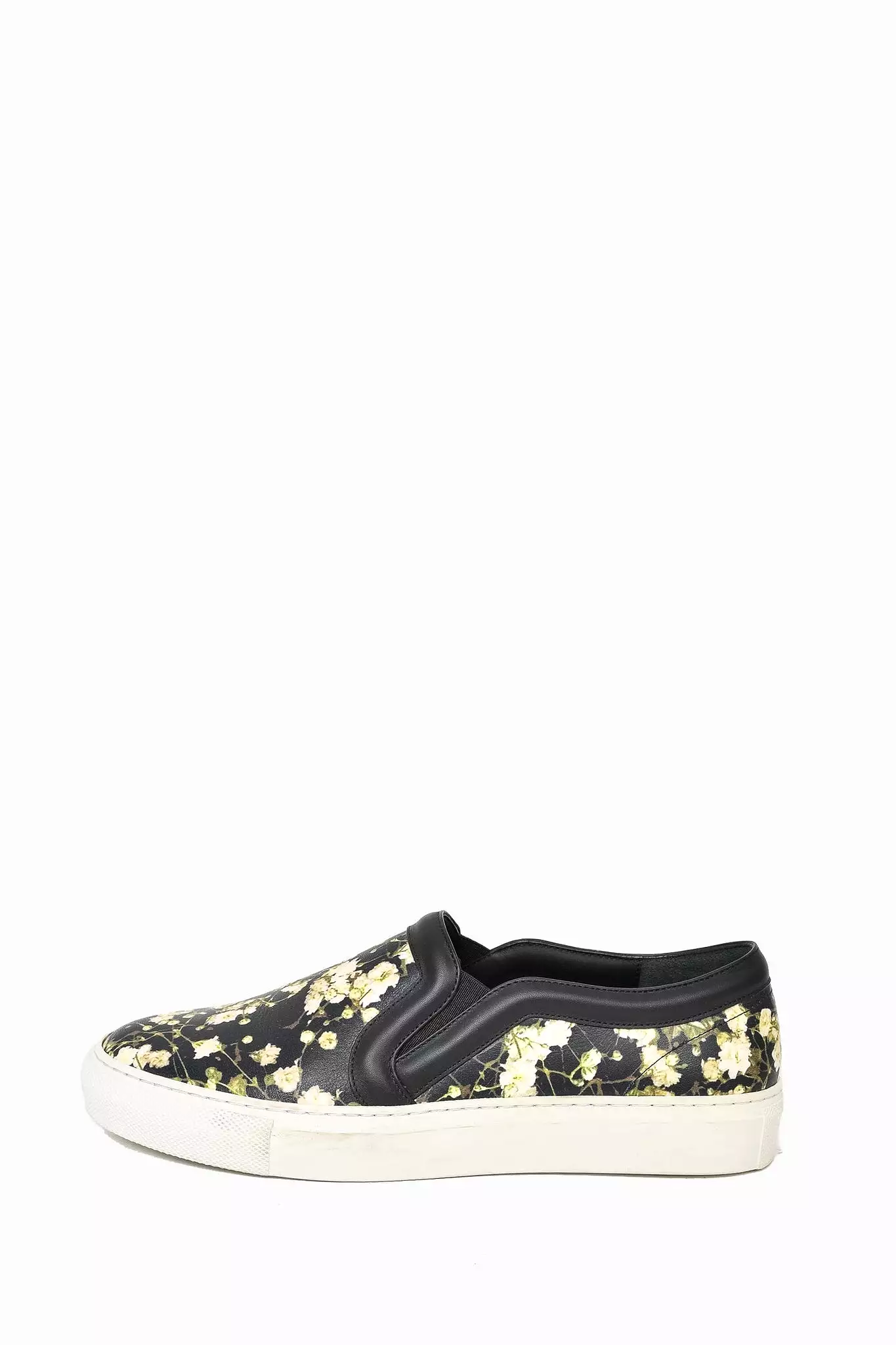 Givenchy Black/Cream Baby's Breath Printed Leather Slip on Sneakers sz 36