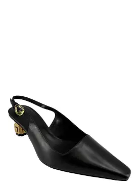 Givenchy G Cube Slingback Pumps in Black Leather Size 6