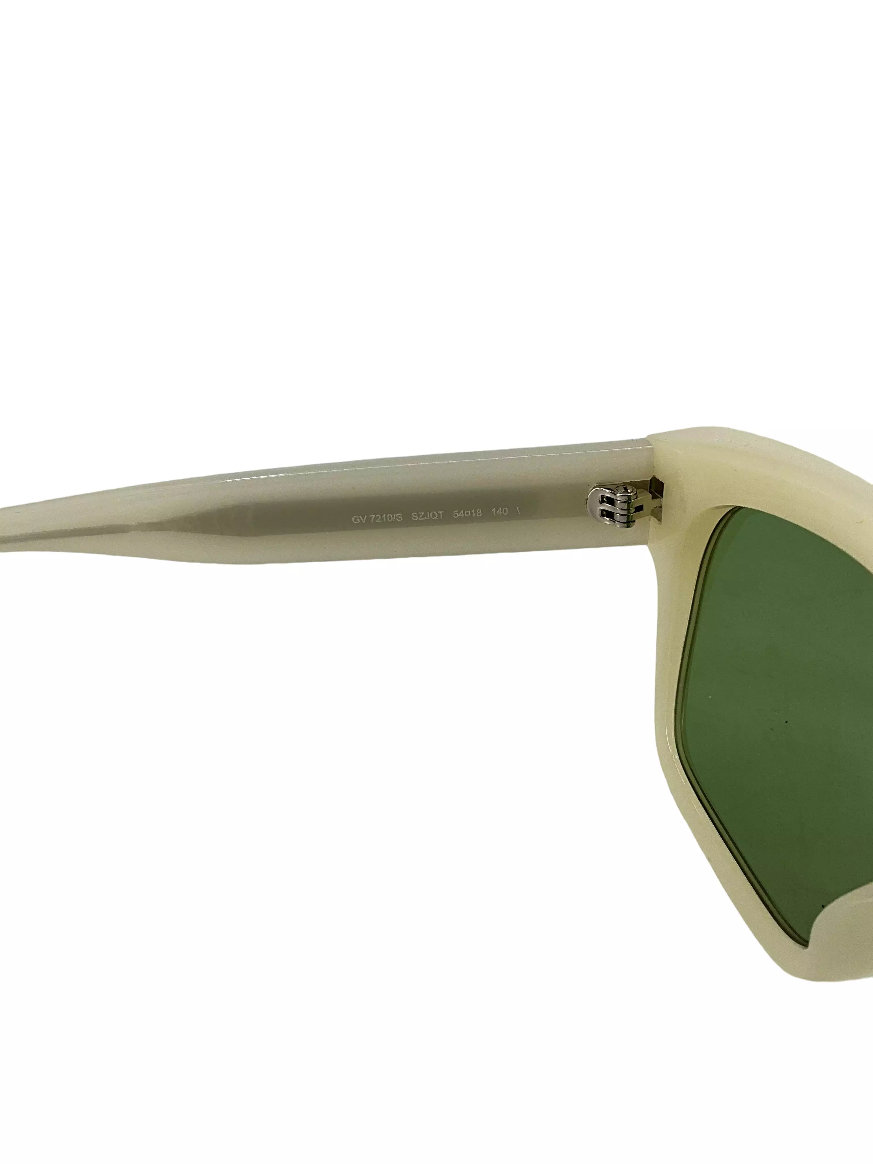 Givenchy Square White Sunglasses With Green Lenses