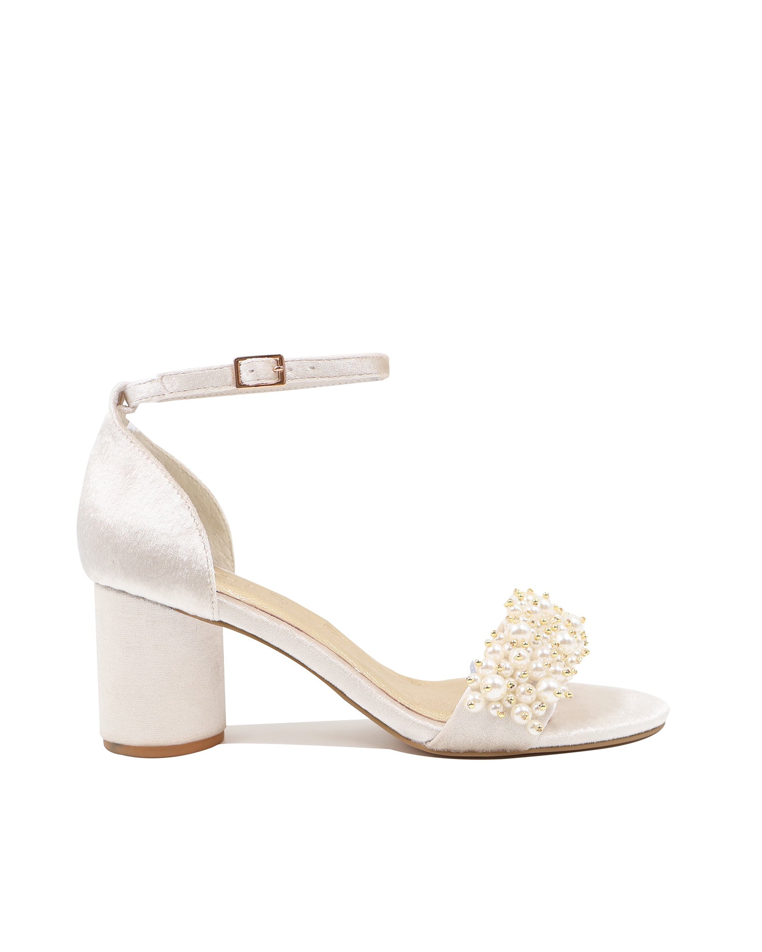 GLORIOUS - IVORY PEARL VELVET BRIDAL SHOES