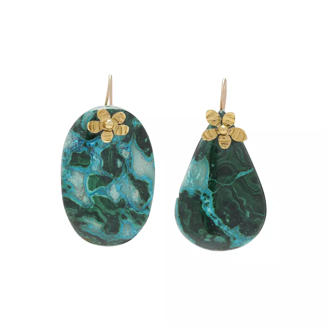 HAMMERED STONE EARRINGS TURQUOISE