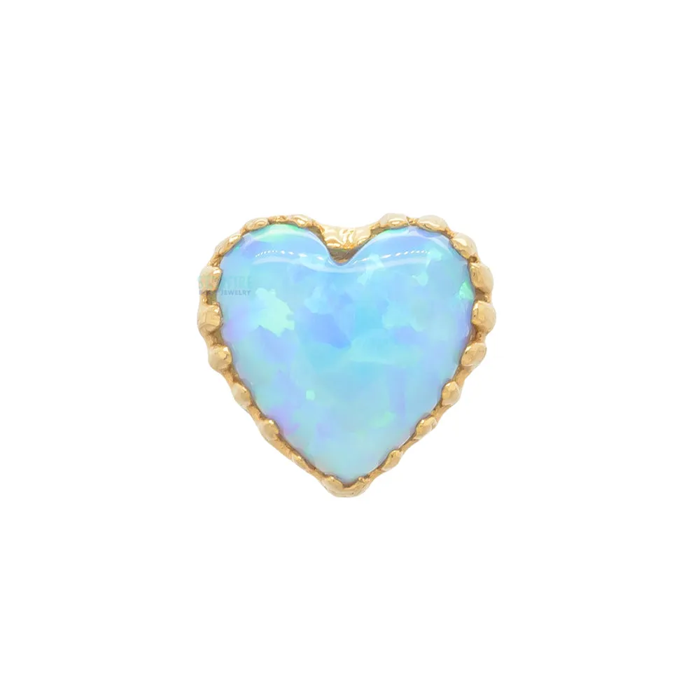 Heart Opal Threaded End in Gold