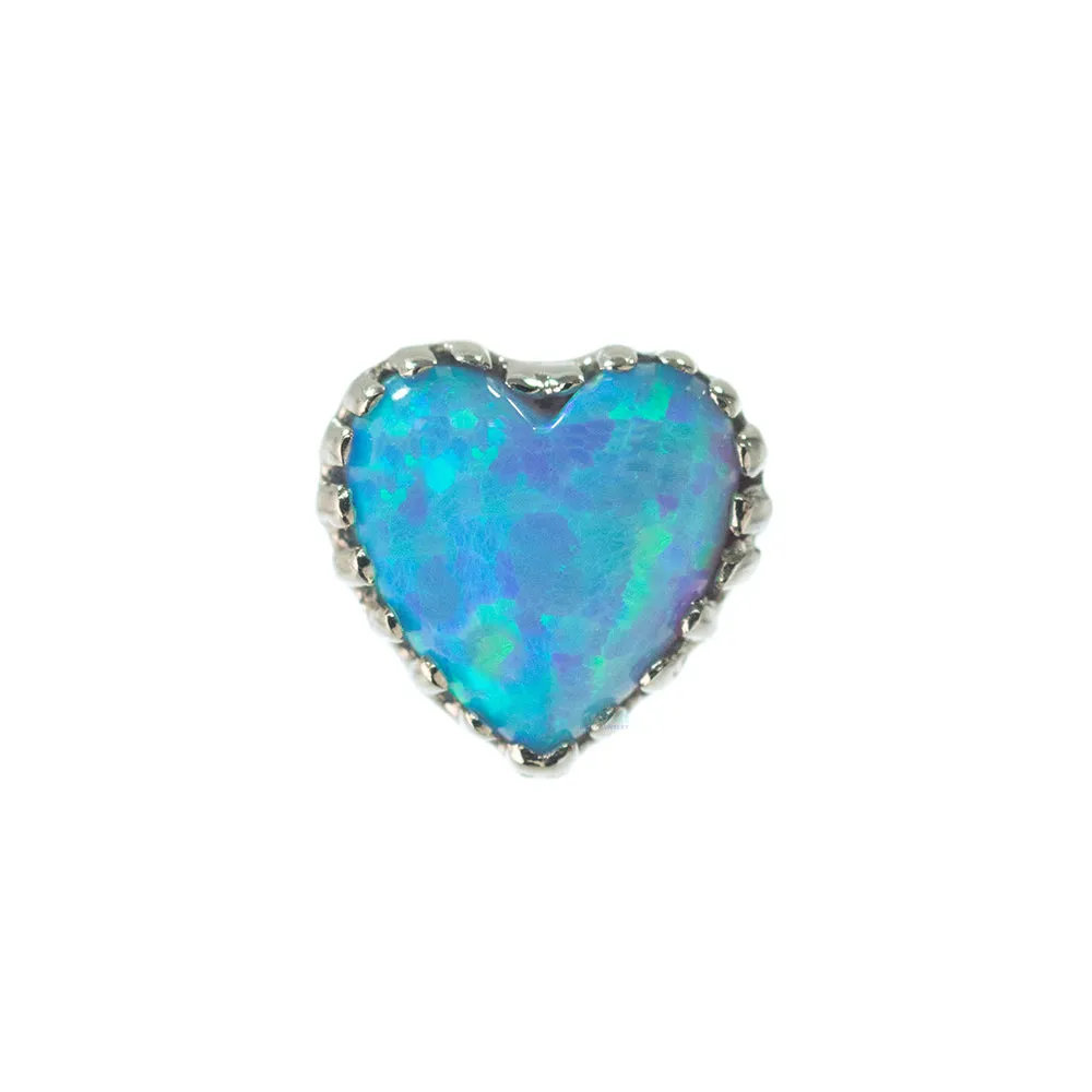 Heart Opal Threaded End in Gold