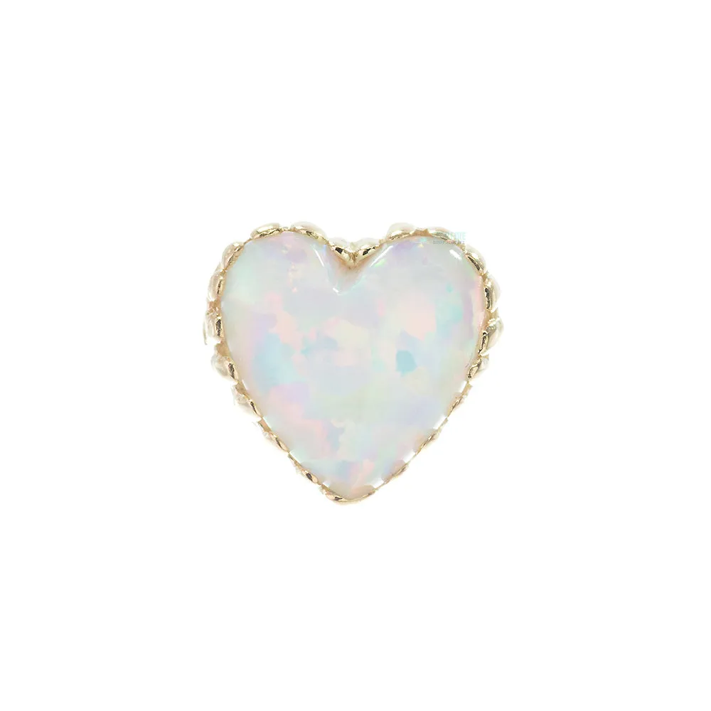 Heart Opal Threaded End in Gold