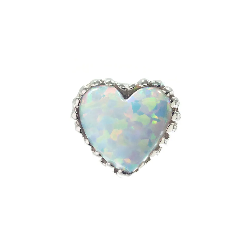 Heart Opal Threaded End in Gold