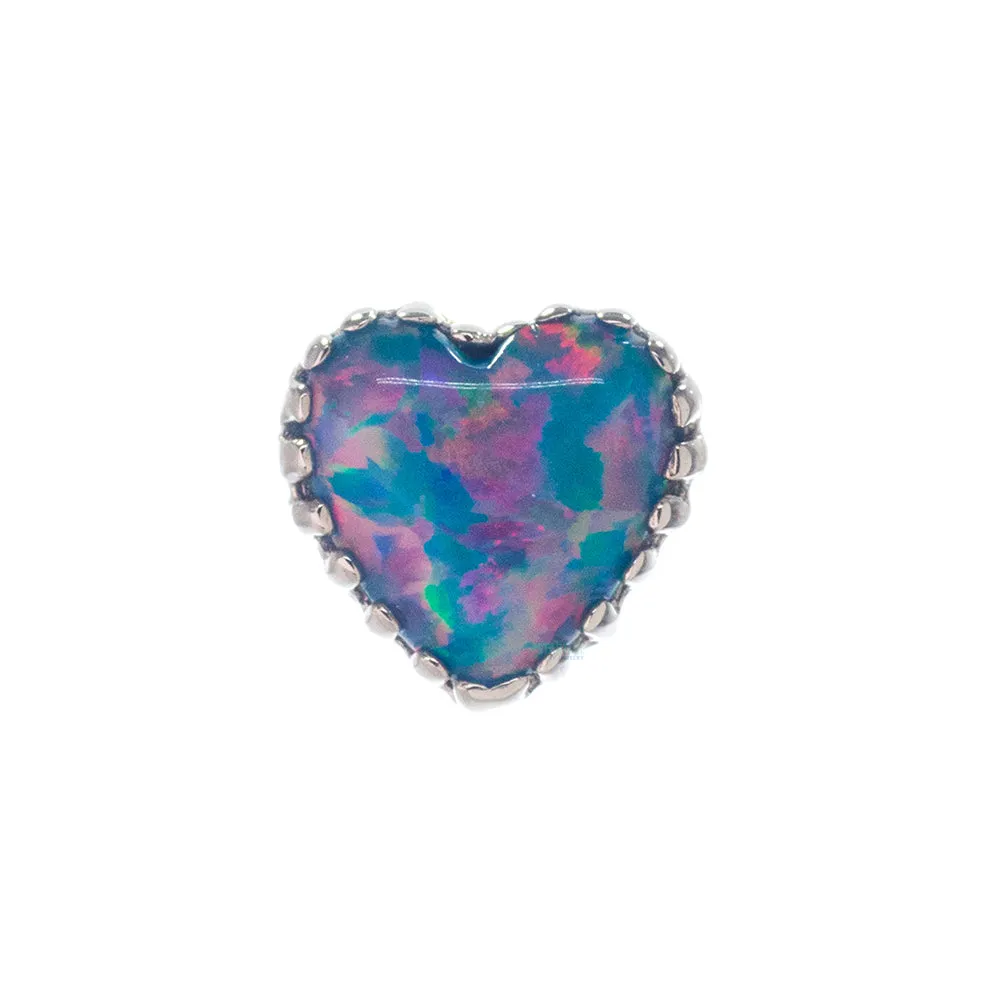 Heart Opal Threaded End in Gold