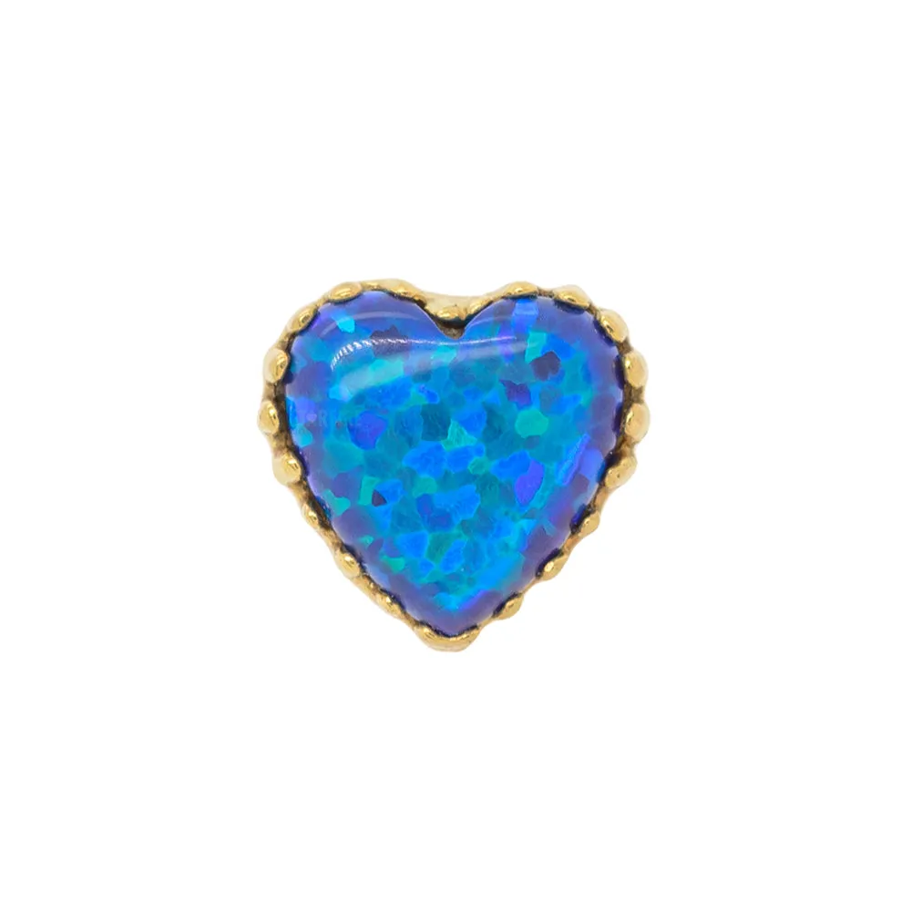 Heart Opal Threaded End in Gold