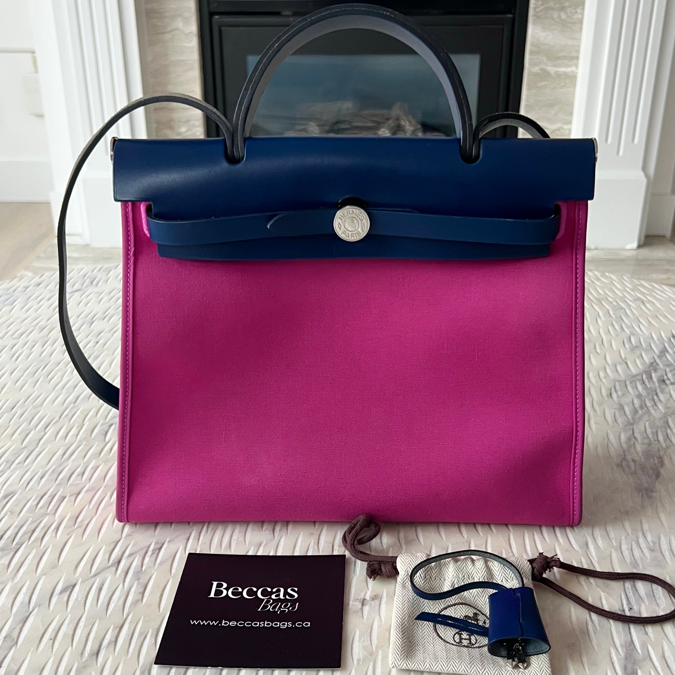 Hermes Two-Tone Blue Sapphire Magnolia Herbag 31