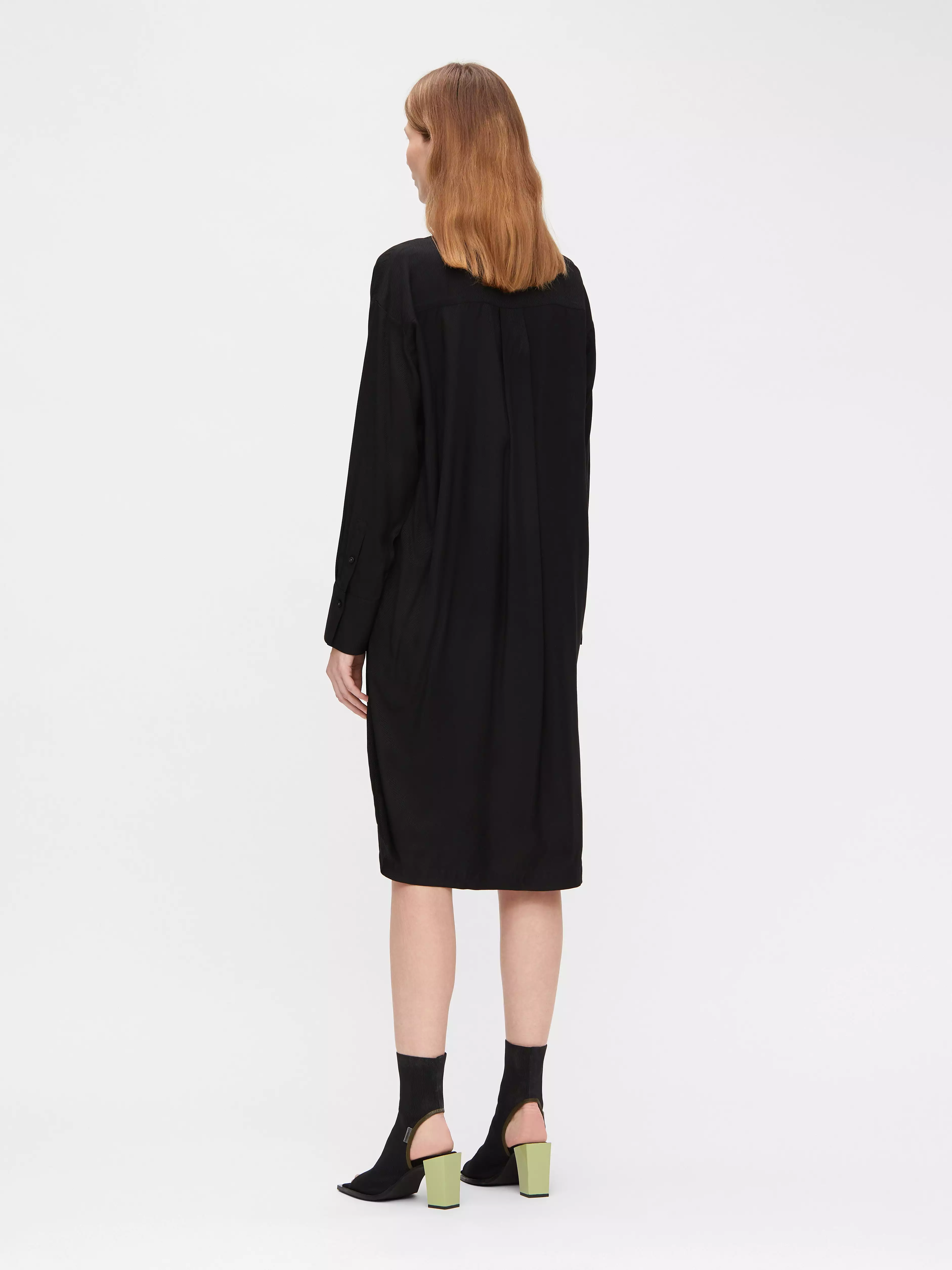 J.Lindeberg Womens Georgia Midi Shirt Dress - BLACK