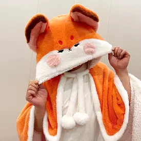 Kawaii Fox Fleece Winter Cape ME54