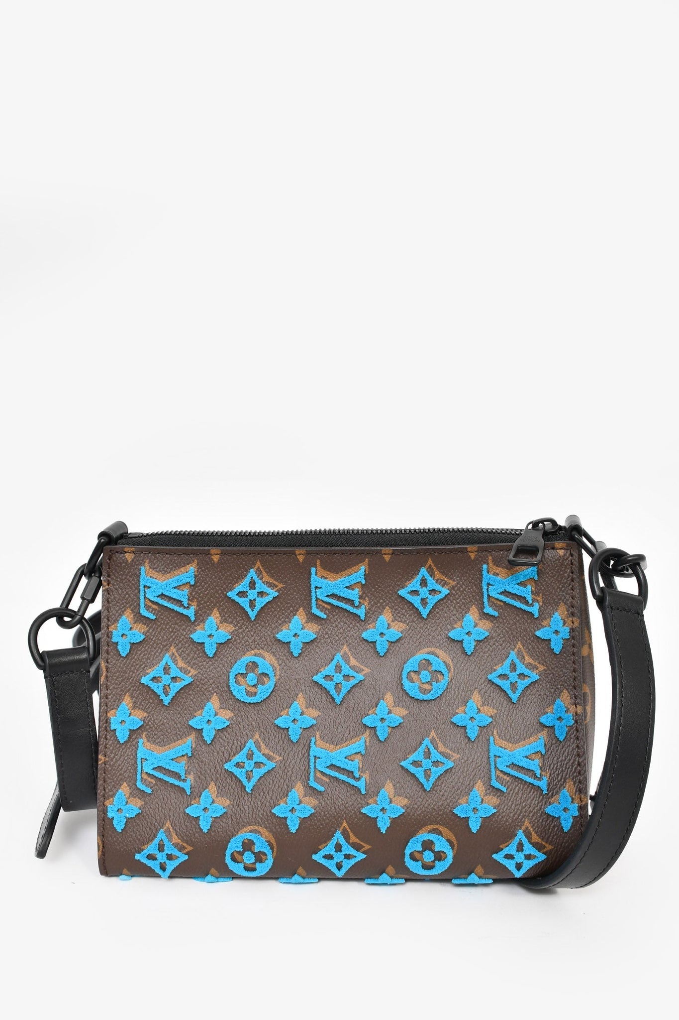 Louis Vuitton 2019 Turquoise Monogram Triangle Tuffetage Messenger