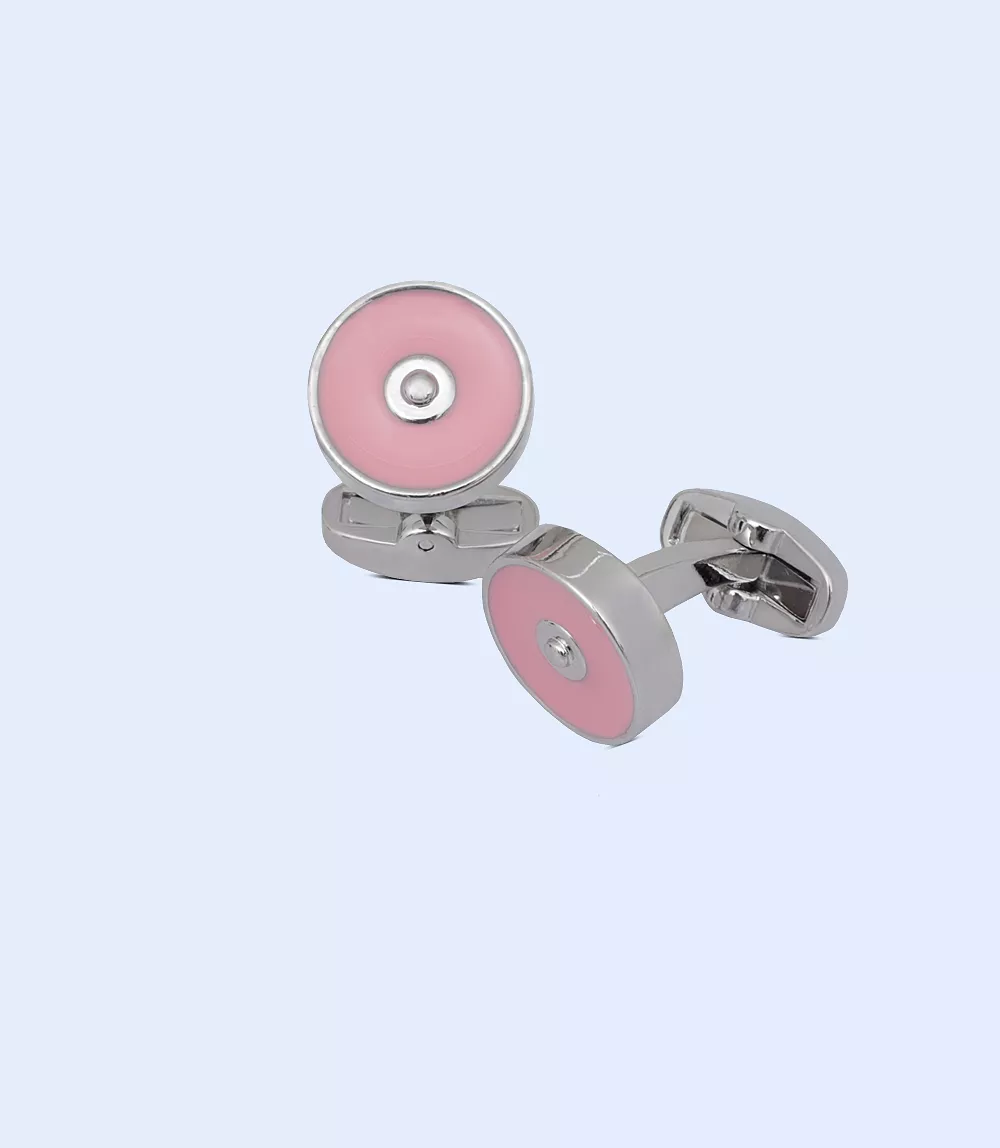 MA1586-SIL-PINK-Men Cufflinks