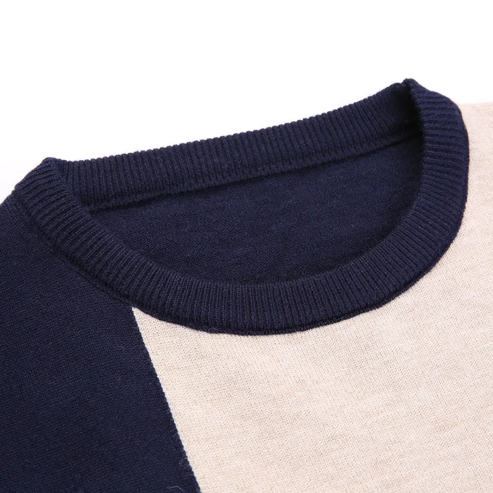 Men's Winter Standard Wool O-Neck Flat Knitted Long Sleeve Pullover