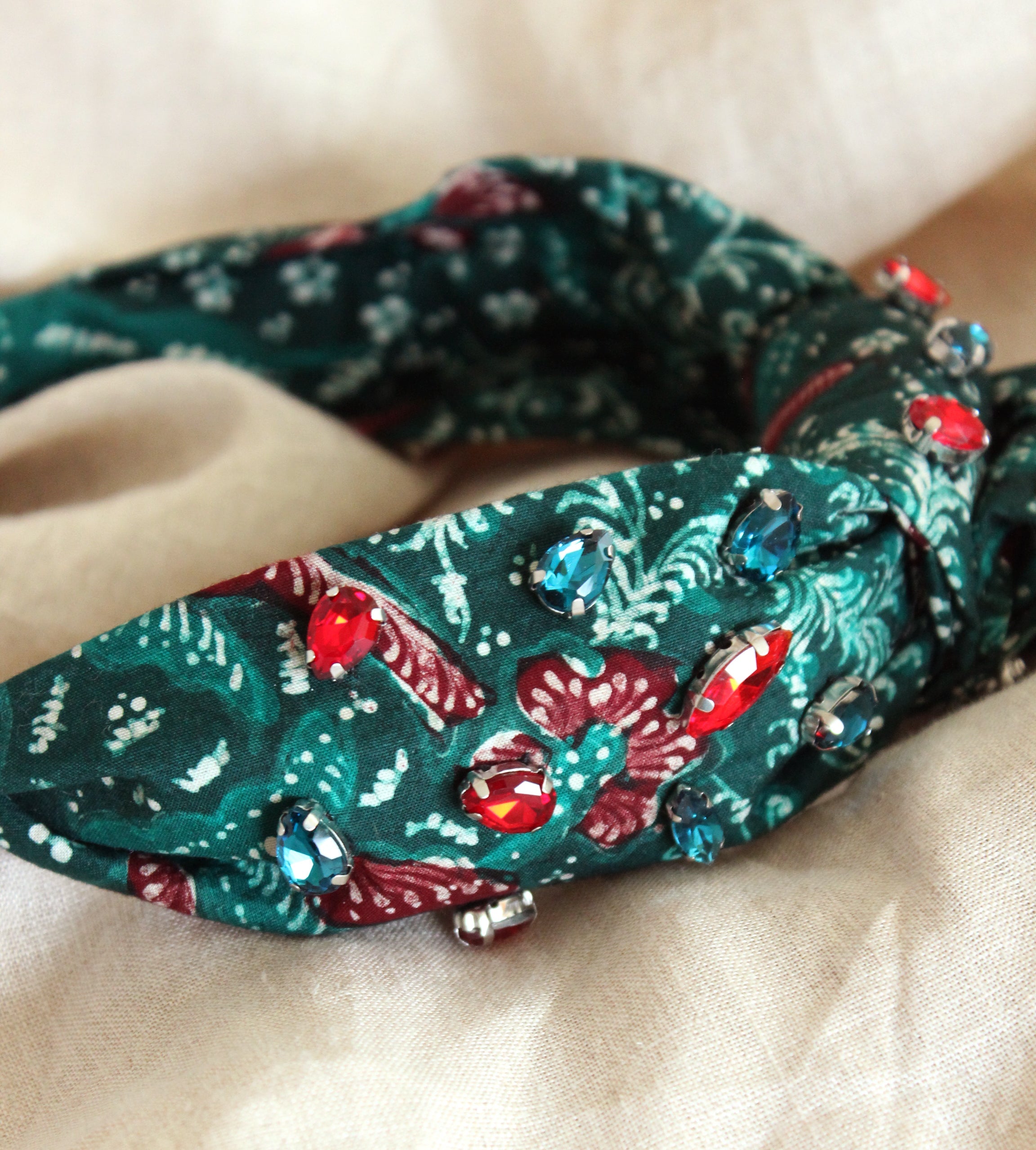 MERAK Peacock Batik Crystals Headband