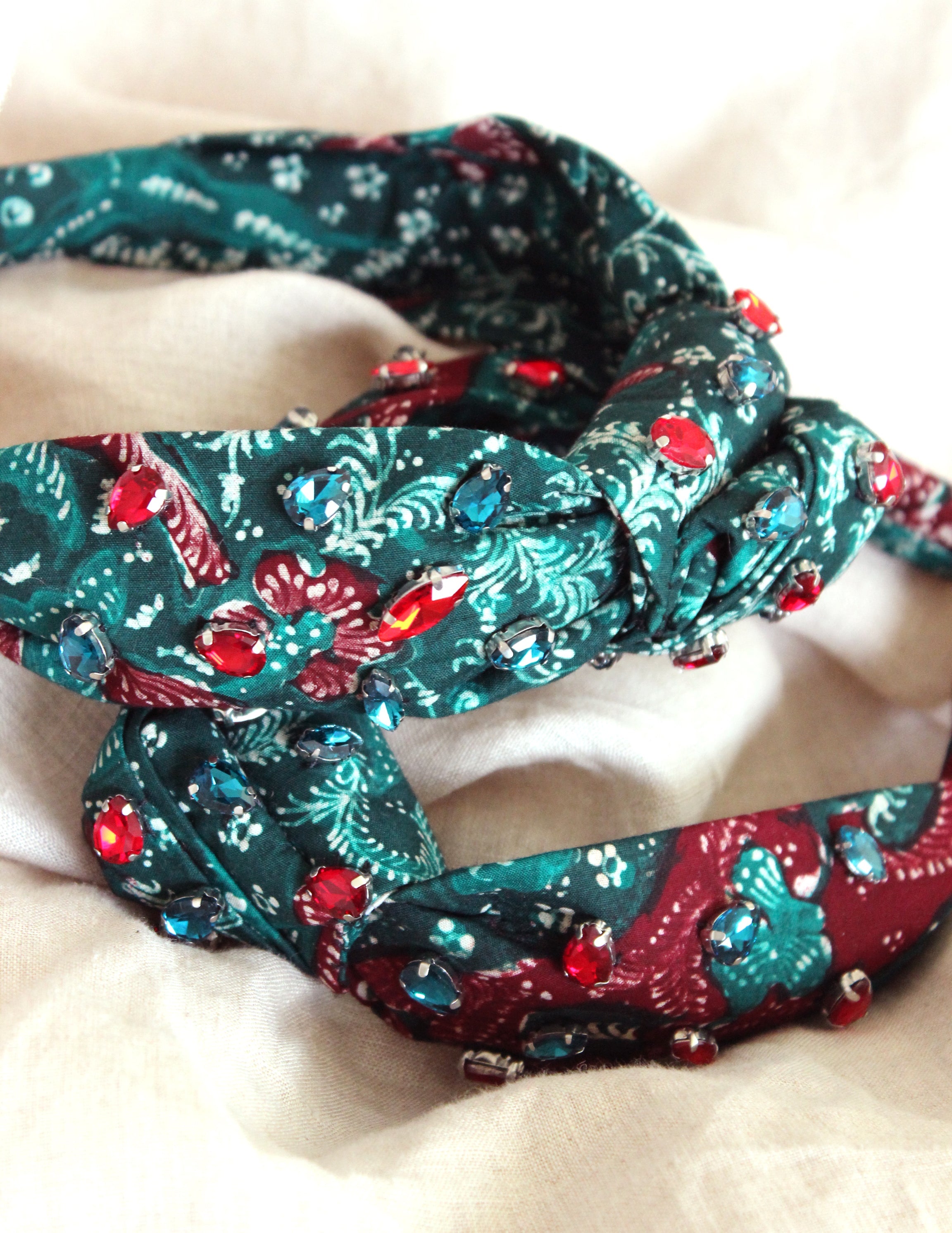 MERAK Peacock Batik Crystals Headband