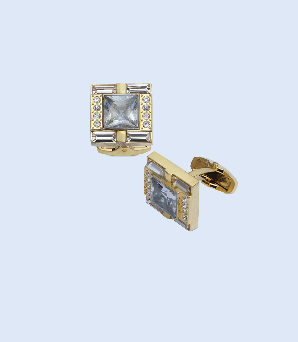 MF0010-GOLDEN-Men Cufflinks