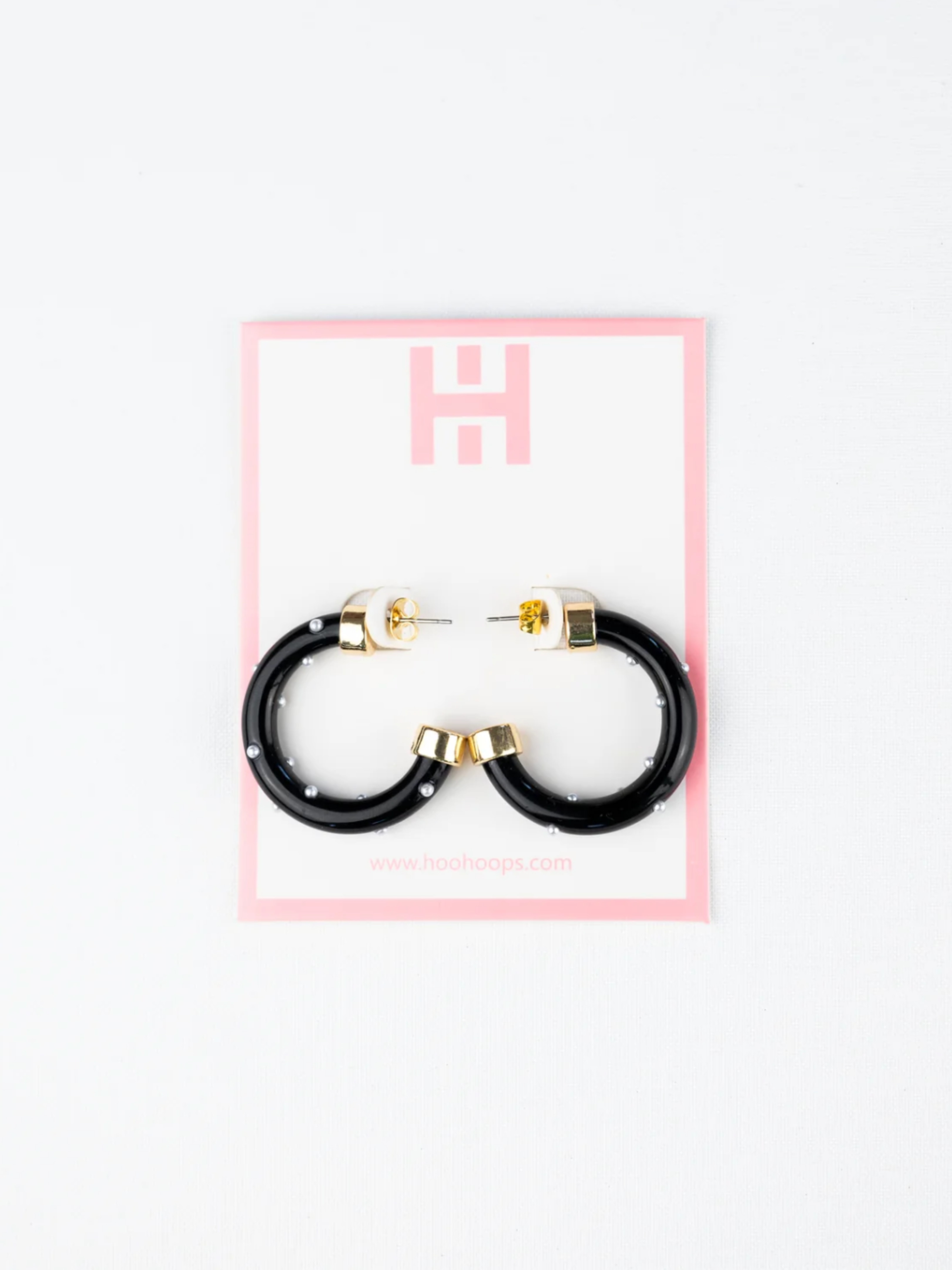 Mini Black Pearl Hoops