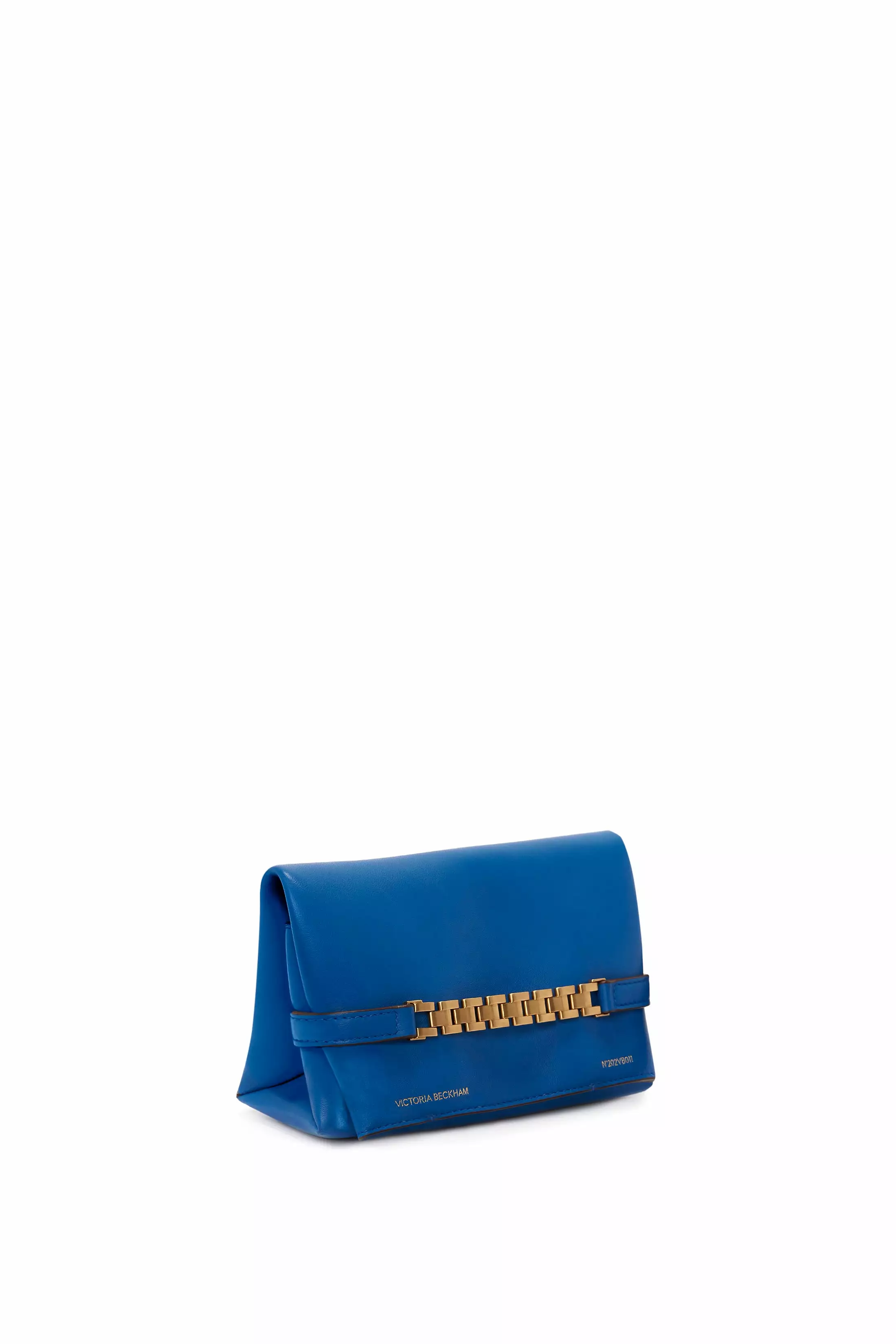 Mini Chain Pouch With Long Strap In Sapphire Blue