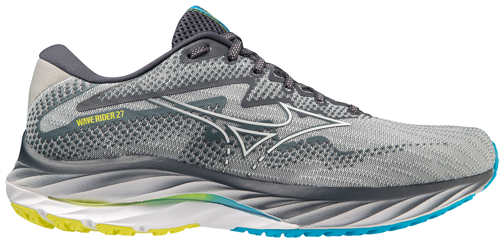 Mizuno Wave Rider 27 (D Width) - Pearl Blue/White/Bolt (Mens)