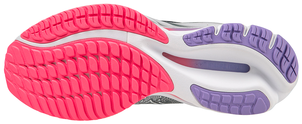 Mizuno Wave Rider 27 (D Width) - Pearl Blue/White/High-Vis Pink (Womens)