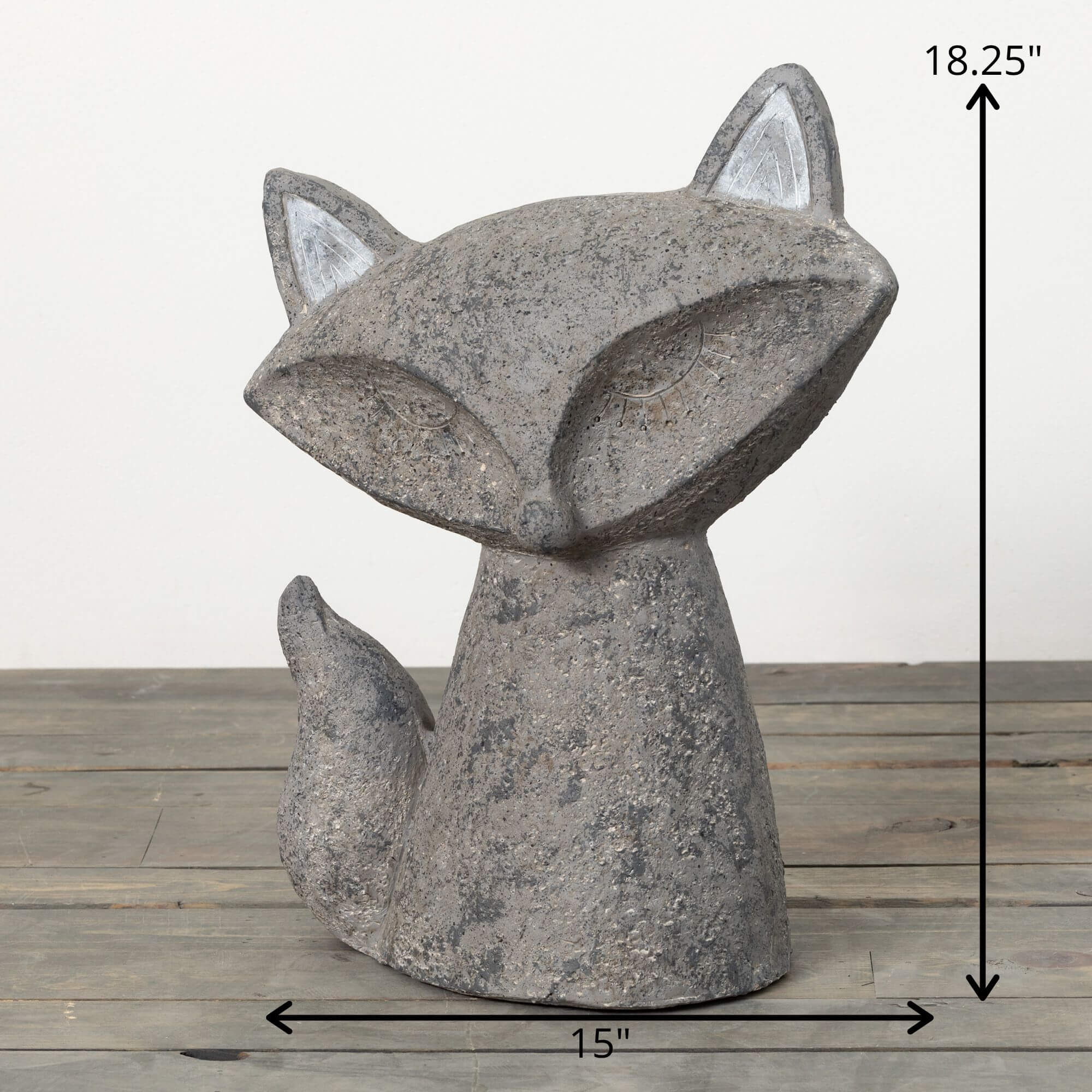 Modern Gray Fox Garden Statue