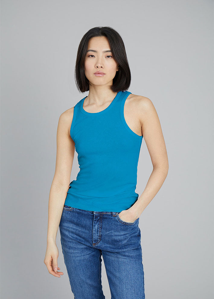 Munthe A-Peach Top - Turquoise