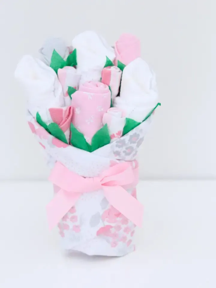 New Baby Girl Gift Layette Bouquet - Floral