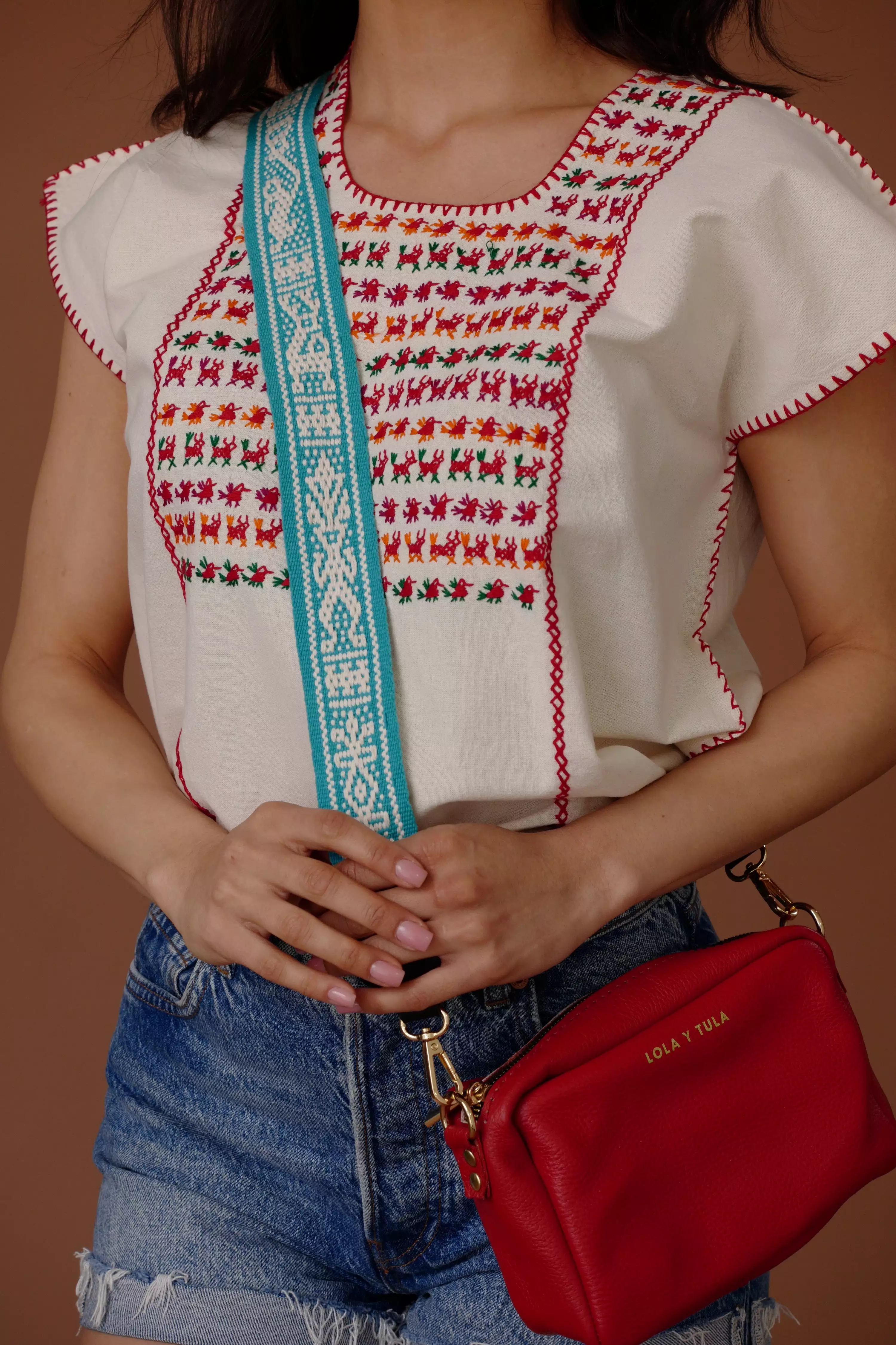 OAXACAN STRAP // TURQUOISE + WHITE