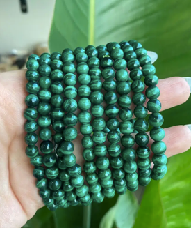 #P378 Malachite Beaded Bracelet