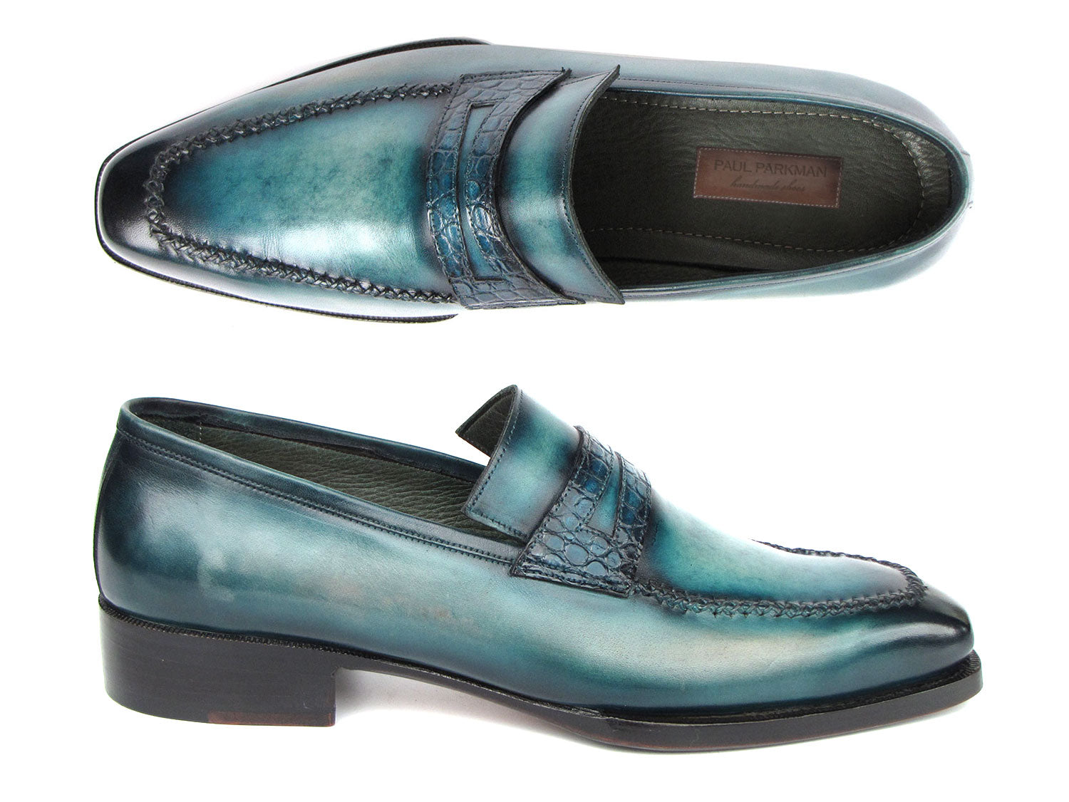 Paul Parkman Turquoise Patina Handmade Loafers 6944-TRQ