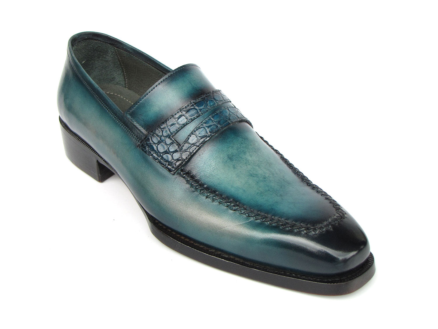 Paul Parkman Turquoise Patina Handmade Loafers 6944-TRQ