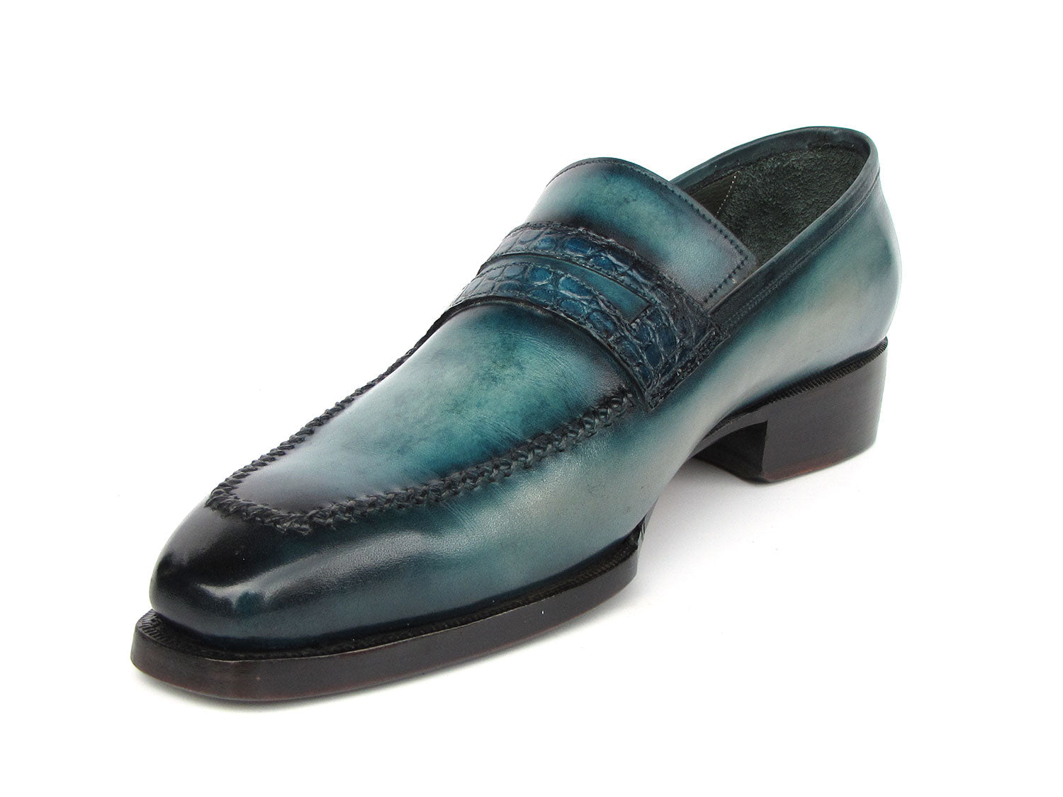 Paul Parkman Turquoise Patina Handmade Loafers 6944-TRQ