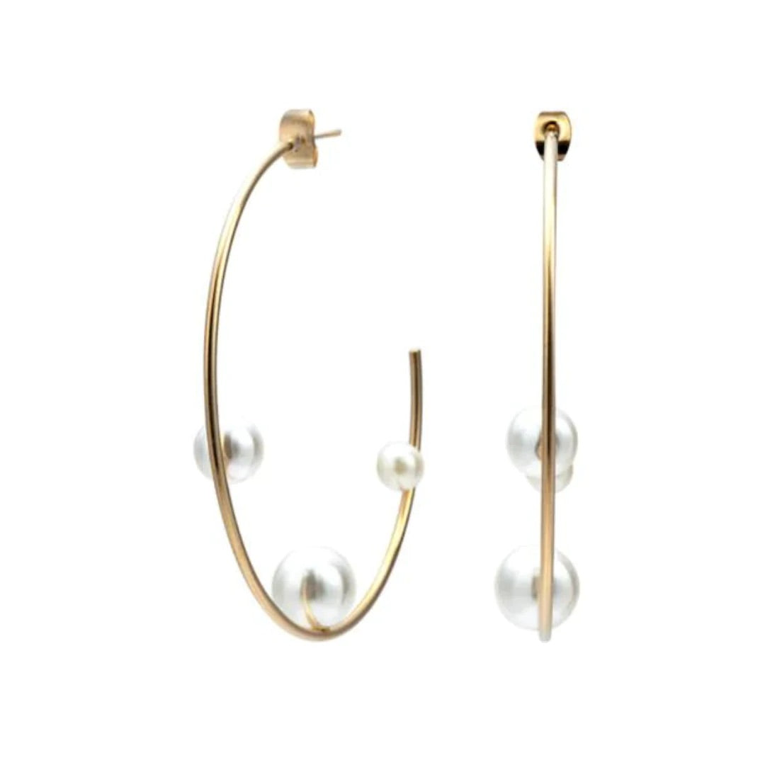 Pearl Inset Hoops