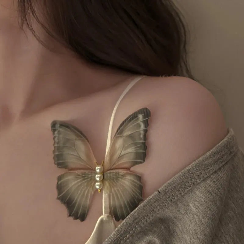 Pearl Mesh Butterfly Hair Clip