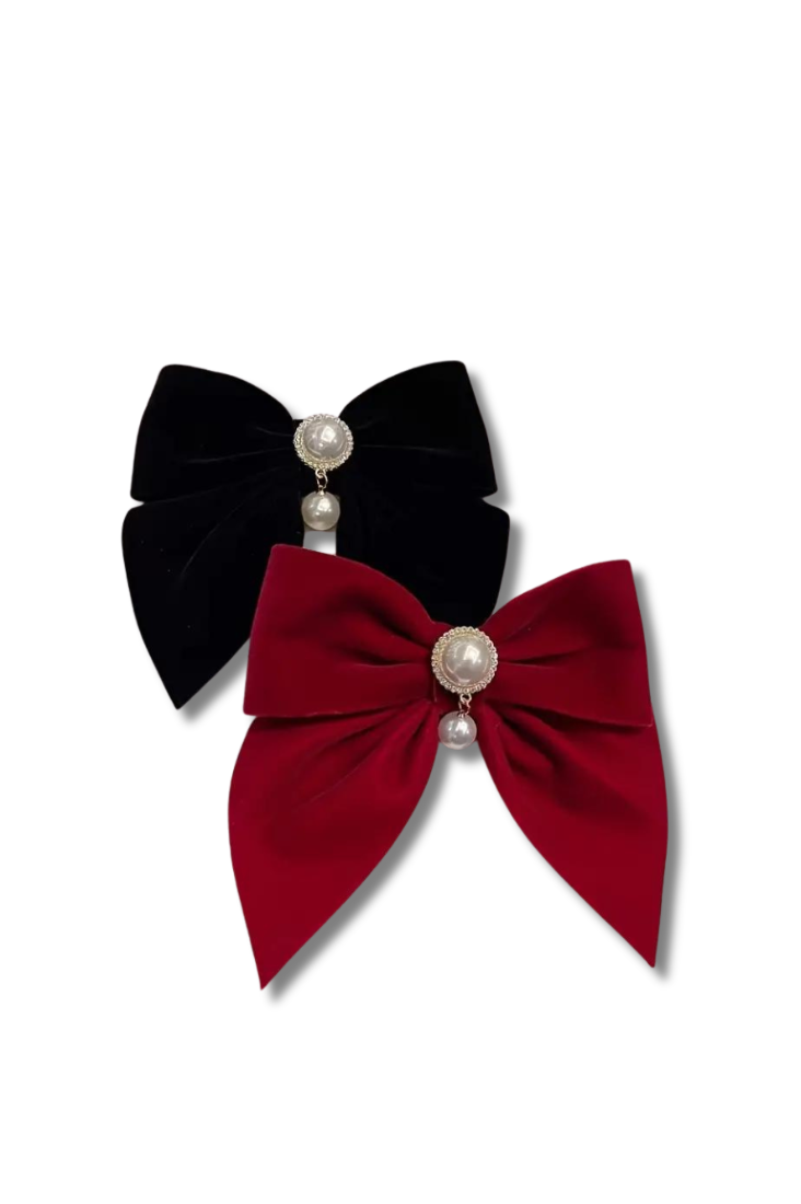 Pearl Velvet Hair Bow