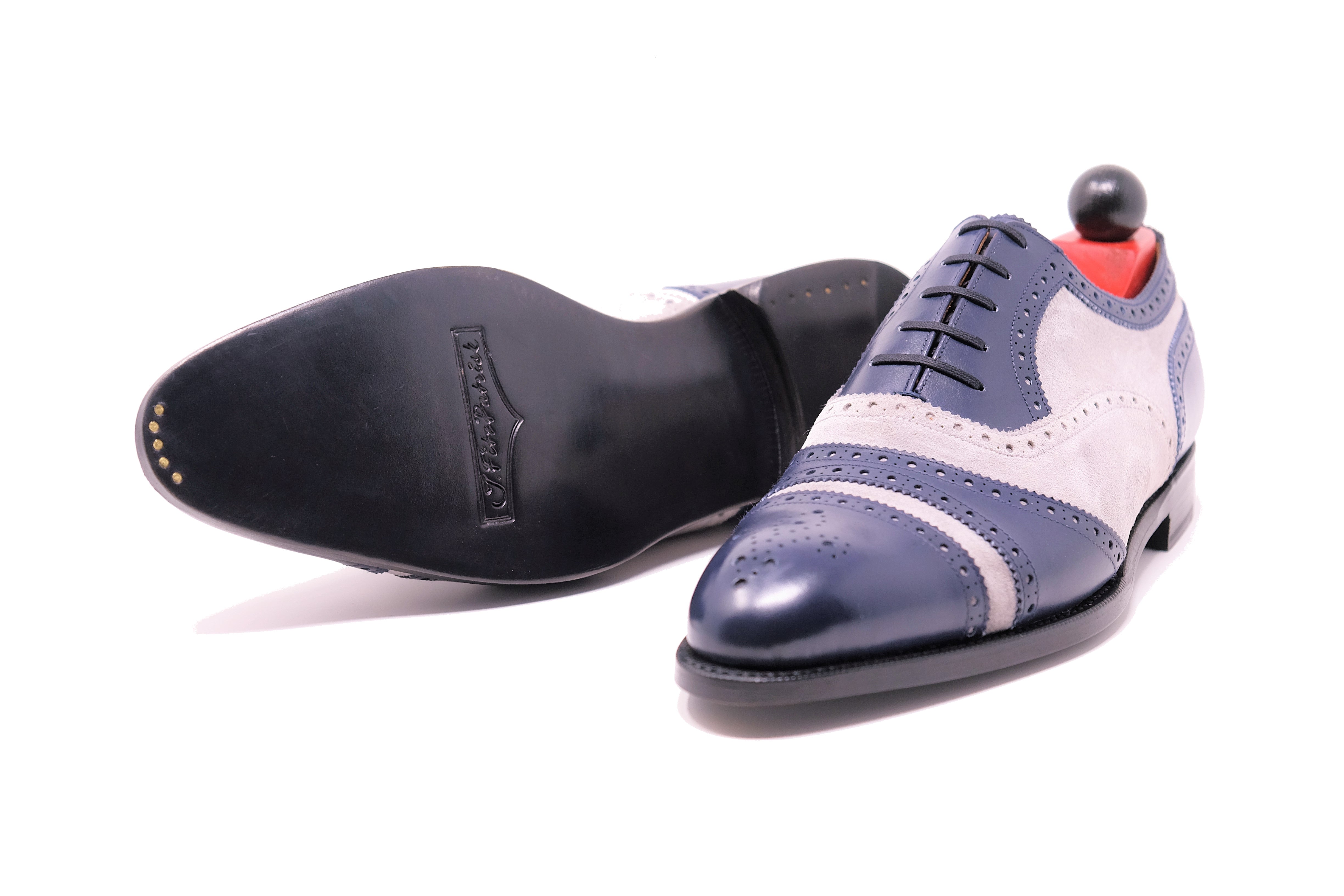 Phillips - MTO - Marine Blue Calf / Pearl Suede - NGT Last - Single Leather Sole