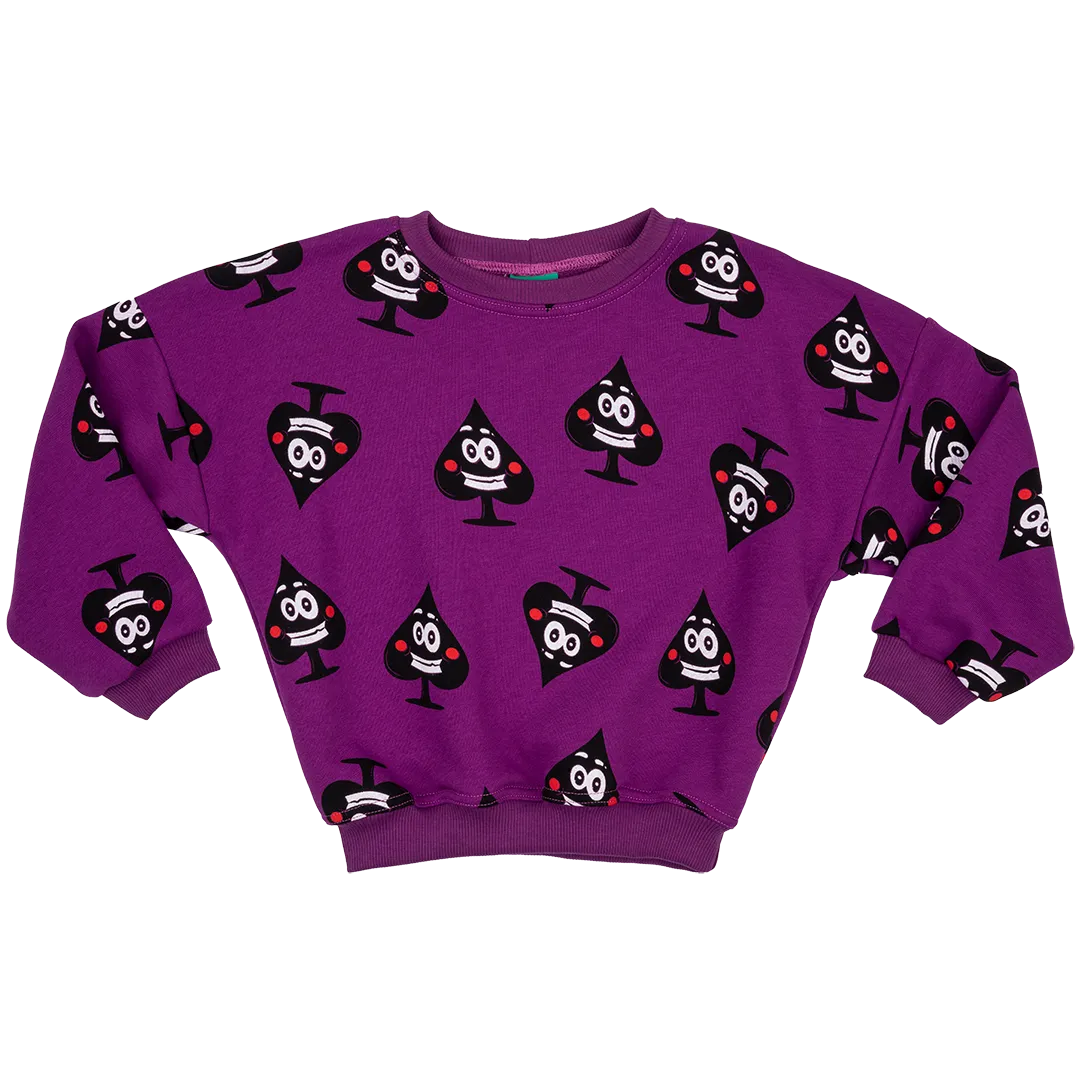 Raspberry Republic Ace of Spades Purple Oversized Sweatshirt